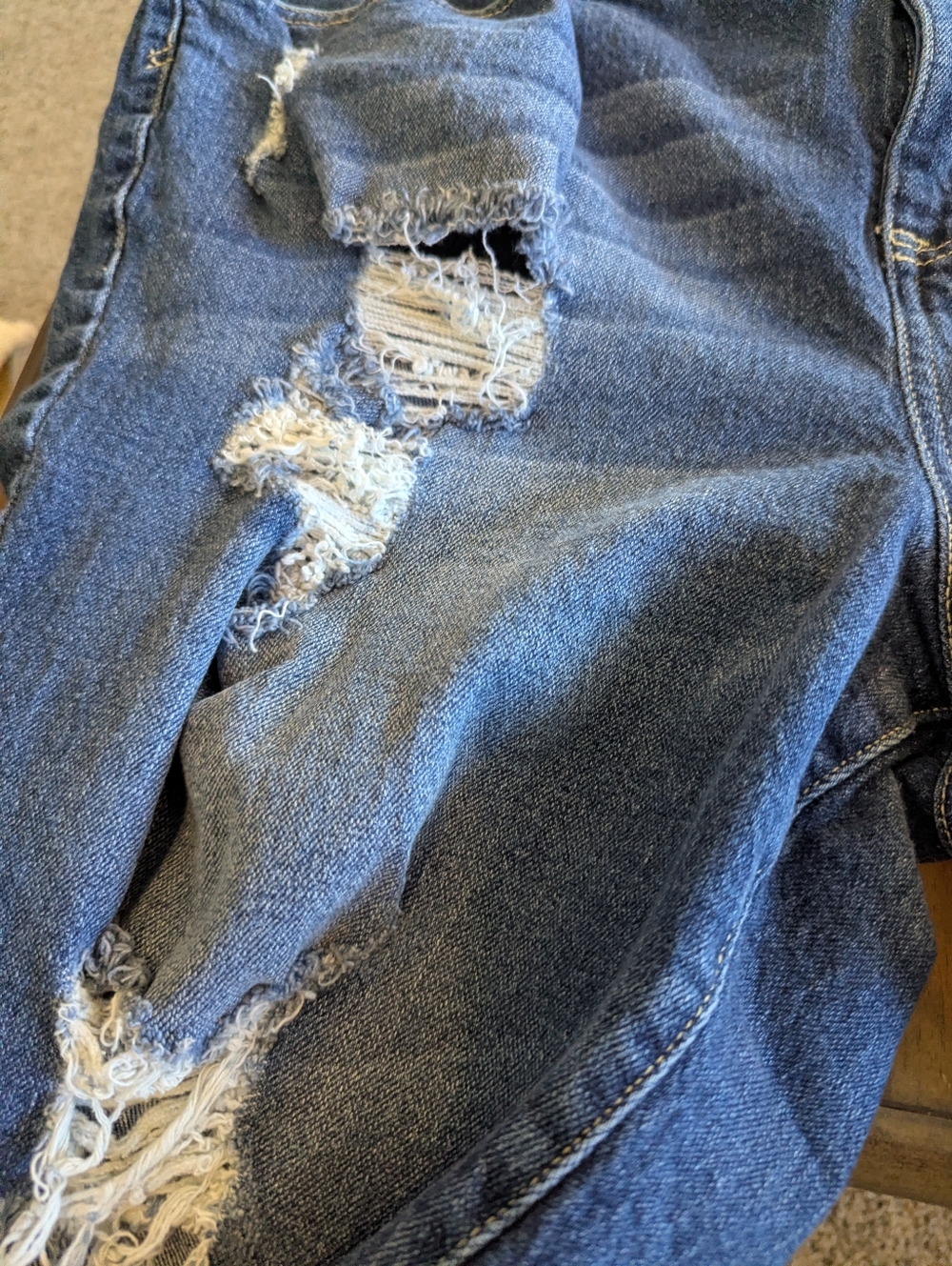 torrid Distressed Dark Blue Boyfriend Jeans Shorts - Picture 3 of 5